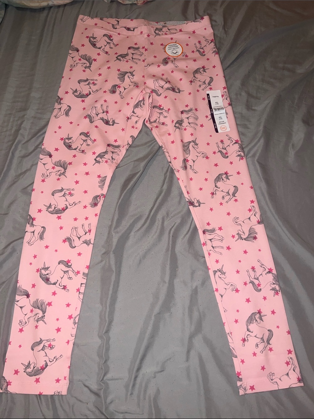 Girls' Unicorn Print Pink Leggings